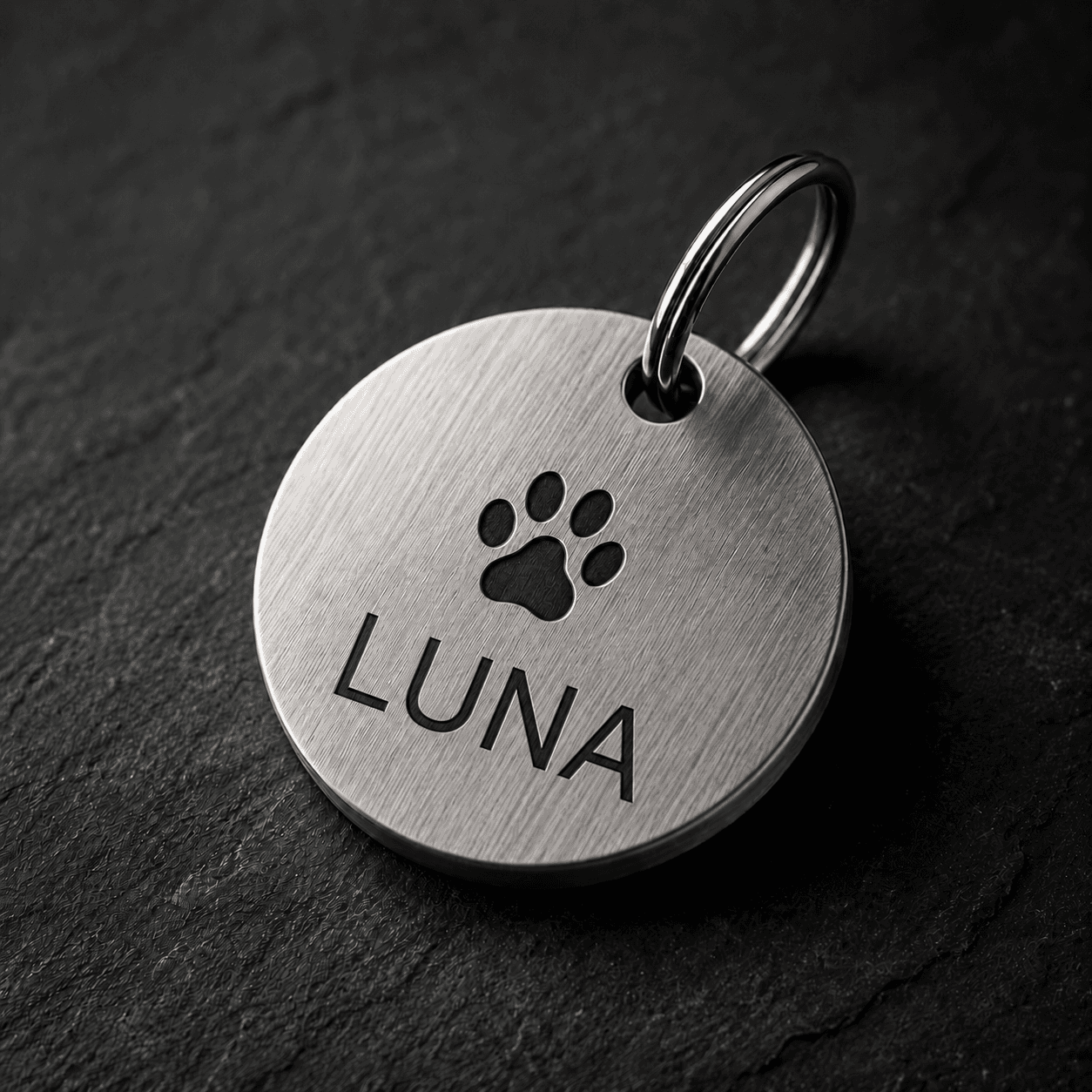 Tag personalizada com patinha e nome gravado